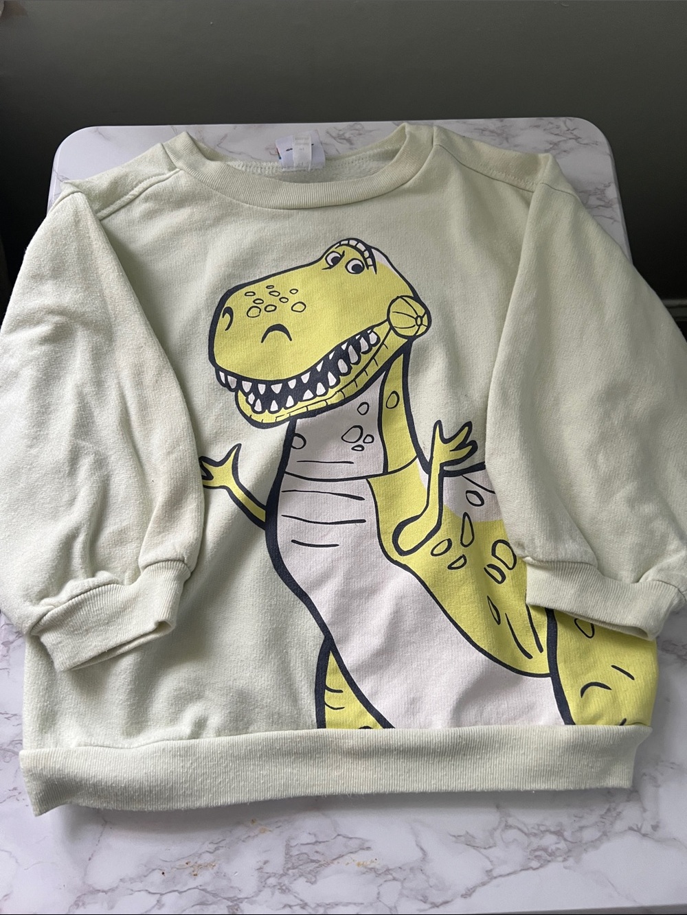 Kids Dino Graphic Sweatshirt - Light Yellow